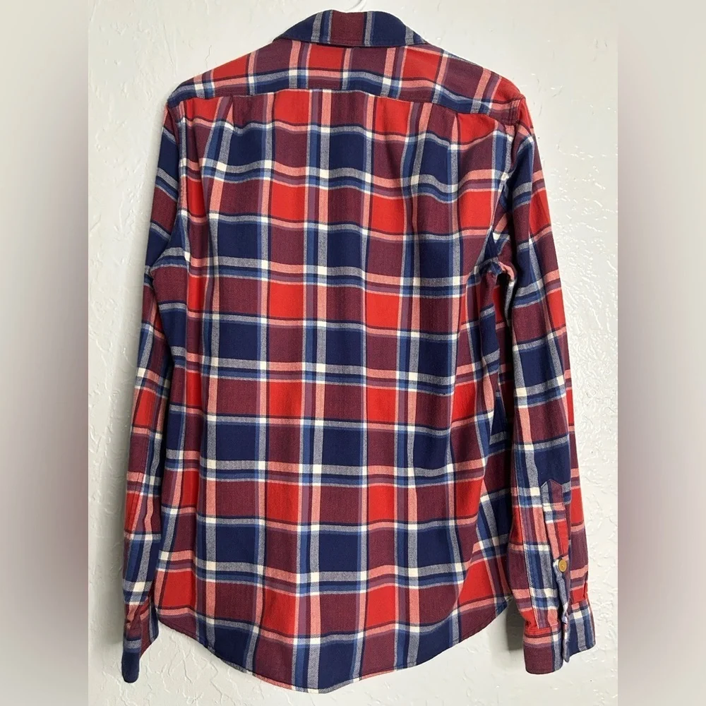 J. Crew Red and Blue Plaid Flannel Casual Shirt Cabincore Outdoor Picnic Comfy